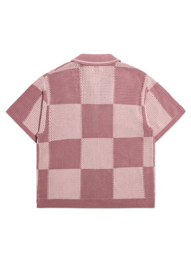 Checkered Crochet Shirt - Mauve
