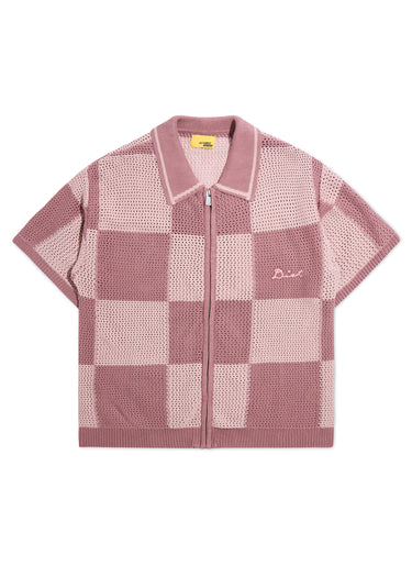 Checkered Crochet Shirt - Mauve