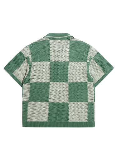 Checkered Crochet Shirt - Sage