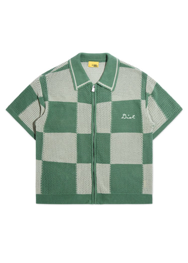 Checkered Crochet Shirt - Sage