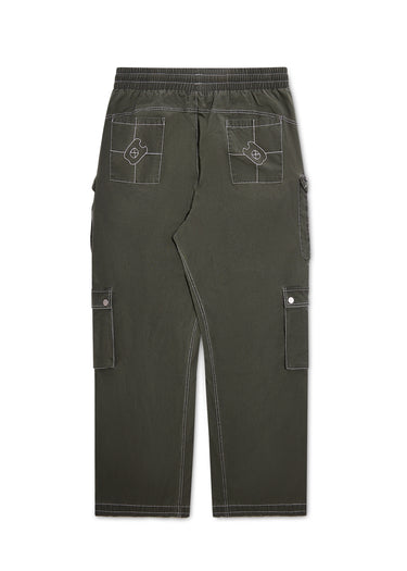 Contrast Cargo Pants - Olive