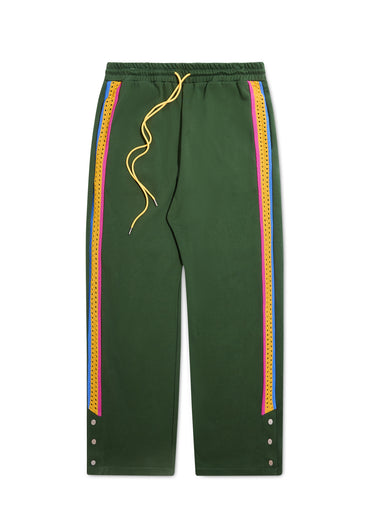 Crochet Panel Pant - Green