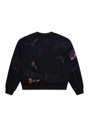 Doodle Crewneck Sweatshirt - Black