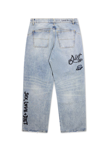 Doodle Distressed Denim - Indigo