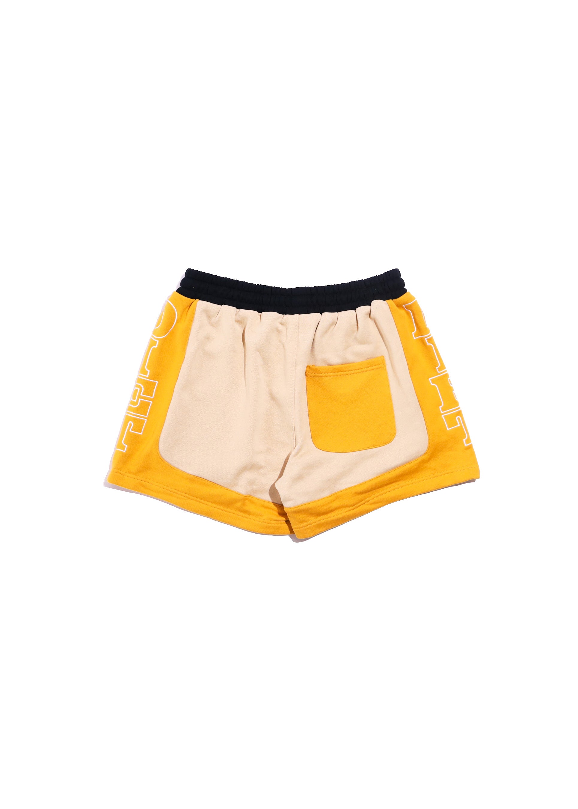 French Terry Row Shorts - Tan/Yellow