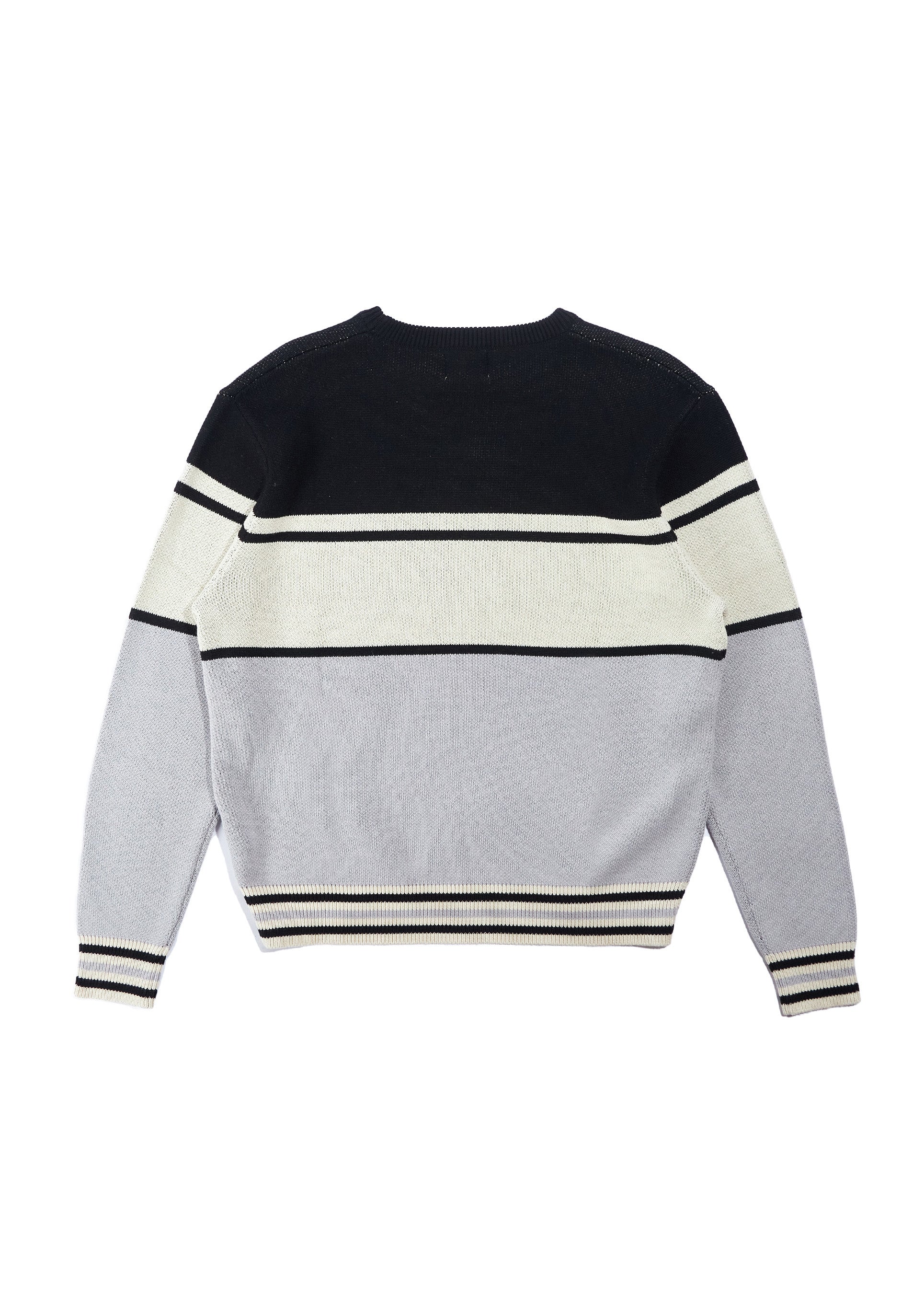 Panel Knit Sweater - Black/Grey