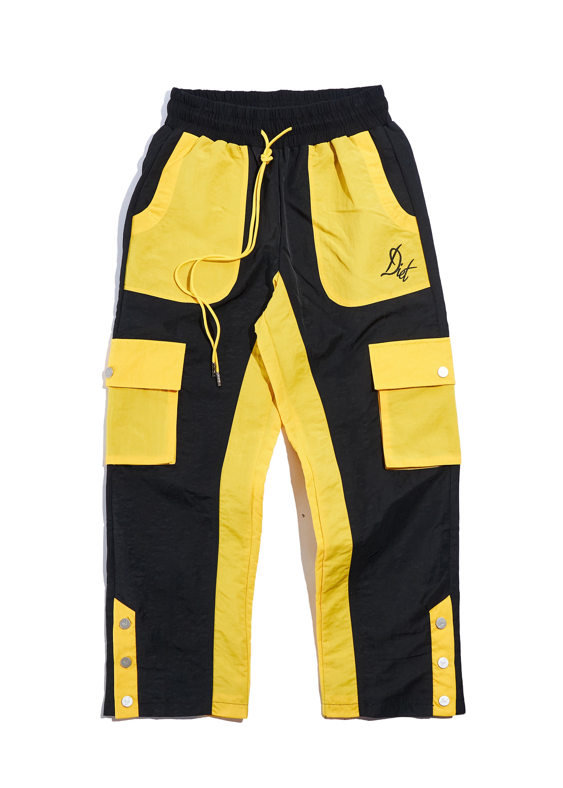 Nylon Cargo Pants - Black/Yellow