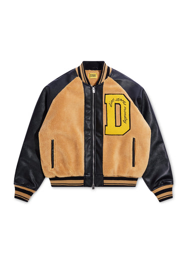 Sherpa Varsity Jacket - Black/Yellow