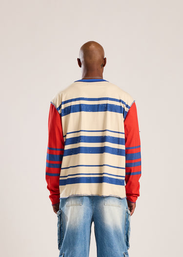 Reverso Striped Long Sleeve - Antique White/Blue/Red