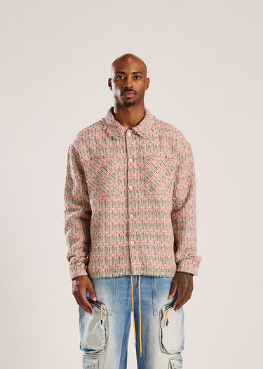 Tweed Jacket - Tan/Pink