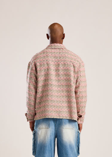 Tweed Jacket - Tan/Pink
