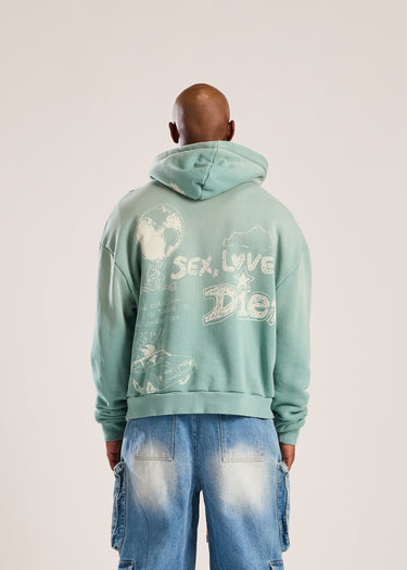 Doodle Hoodie - Washed Teal