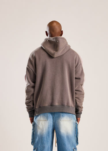 Panel Hoodie - Washed Grey/Blush