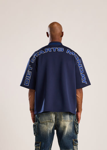 Quater Zip Warm Up Pullover - Navy