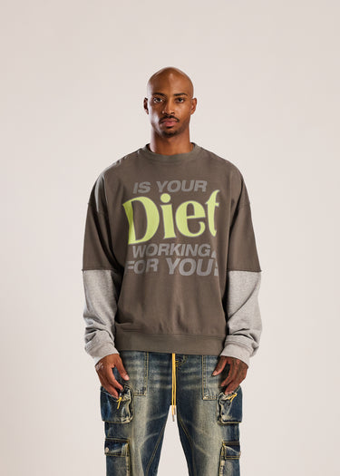Working For You Double Layer Long Sleeve - Grey