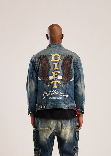 Winged Eagle Denim Jacket - Indigo