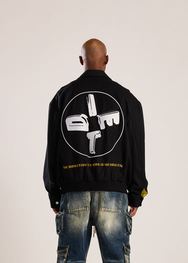 MNC Wool Varsity Jacket - Black