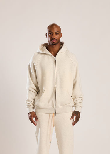 Diet Raglan Full Zip - Heather Oatmeal