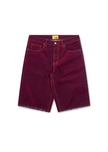 Arch Denim Shorts - Maroon