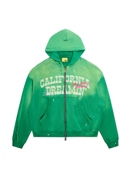 California Dreamin Full Zip Hoodie - Green – Diet Starts Monday