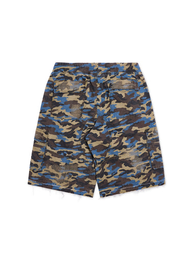 Camo Ripstop Cargo Shorts - Blue