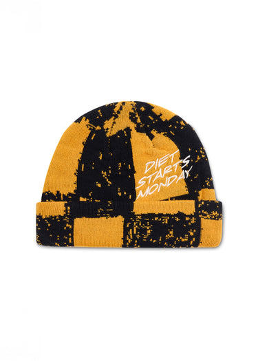Checkered Beanie - Yellow/Black