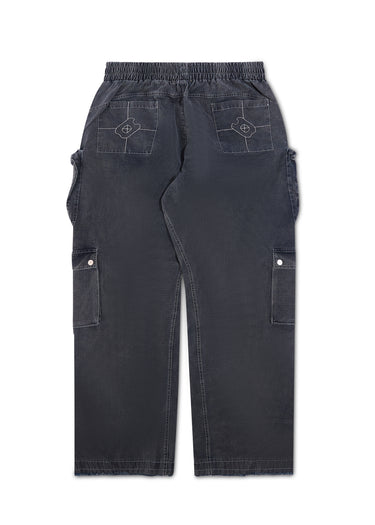 Contrast Cargo Pants - Navy