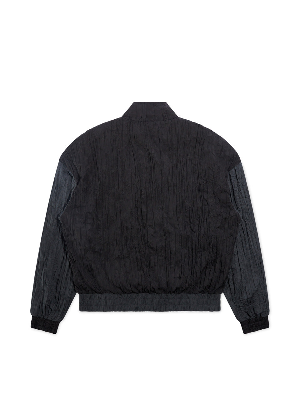 Crinkled Nylon Track Jacket - Black/Grey