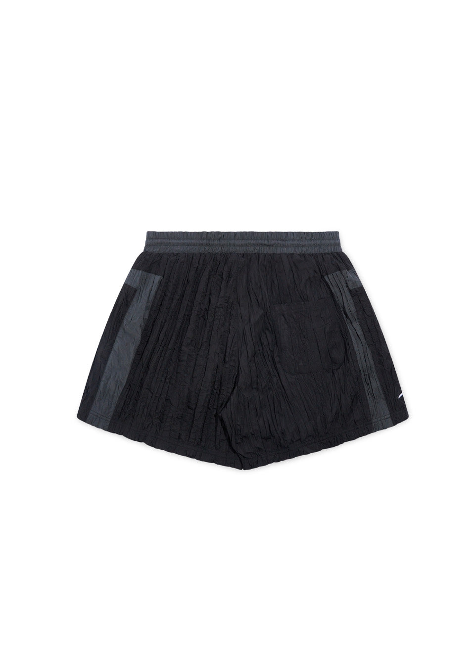 Crinkled Nylon Shorts - Black/Grey