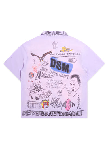 Doodle Button Up Shirt - Purple