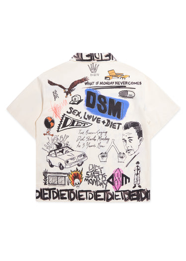 Doodle Button Up Shirt - White/Multi