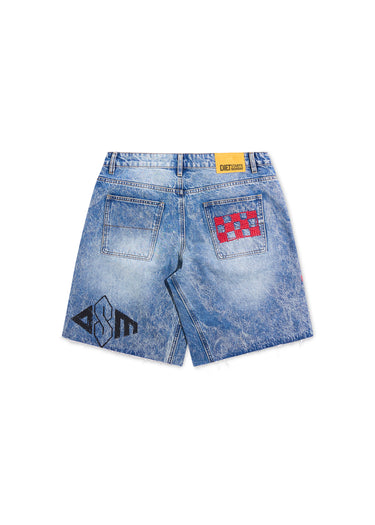 Doodle Denim Shorts - Indigo