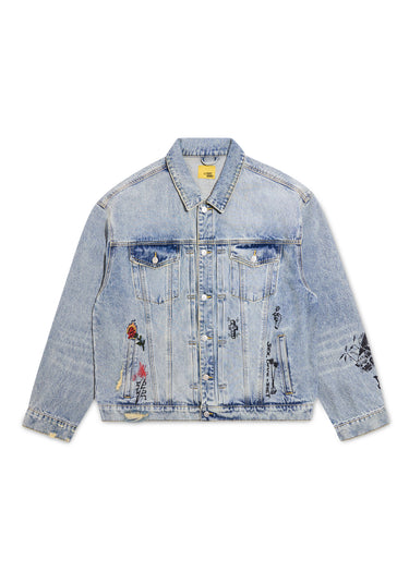 Doodle Trucker Jacket - Indigo