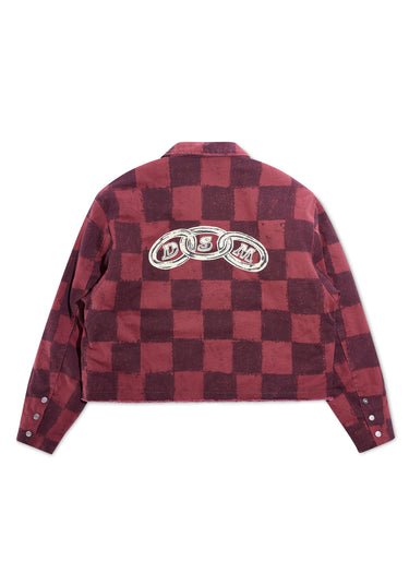 Dylan Jacket - Checkered Maroon