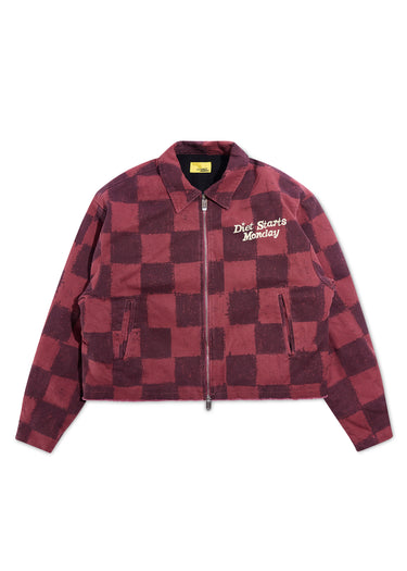 Dylan Jacket - Checkered Maroon