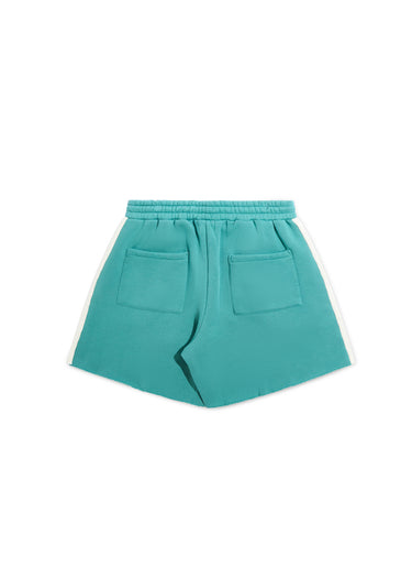 Fleece Panel Shorts - Cream/Emerald