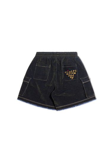 Flocked Cargo Shorts - Green/Indigo