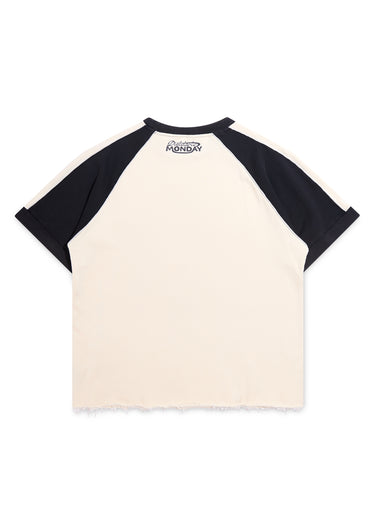 Heaven or Hell Raglan Tee - Cream/Vintage Black
