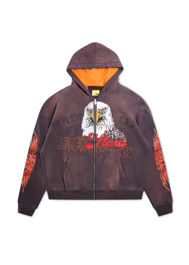 Hell Bent Full Zip Sweatshirt - Vintage Brown/Orange