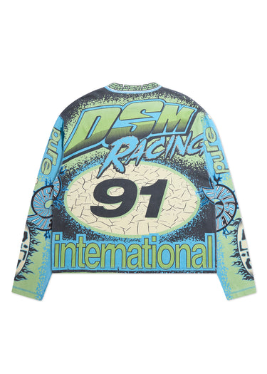 MX Racing Jersey  -  Black/Blue/Green