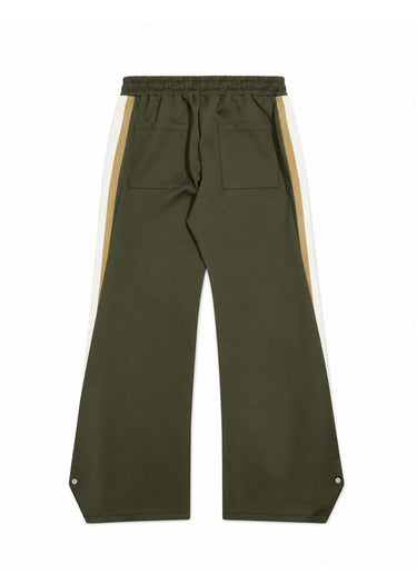 Striped Snap Pants - Olive