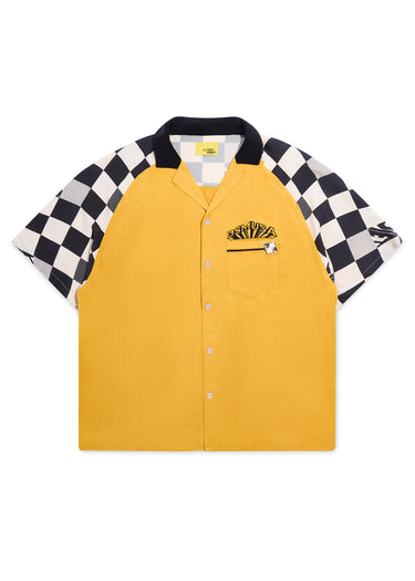 Pit Crew Button Shirt - Yellow/Black