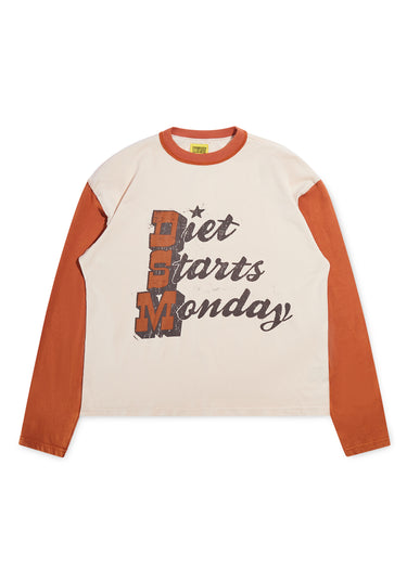 Star Long Sleeve - Antique White/Orange
