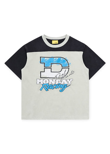 Racing Yoke Tee - Grey/Vintage Black