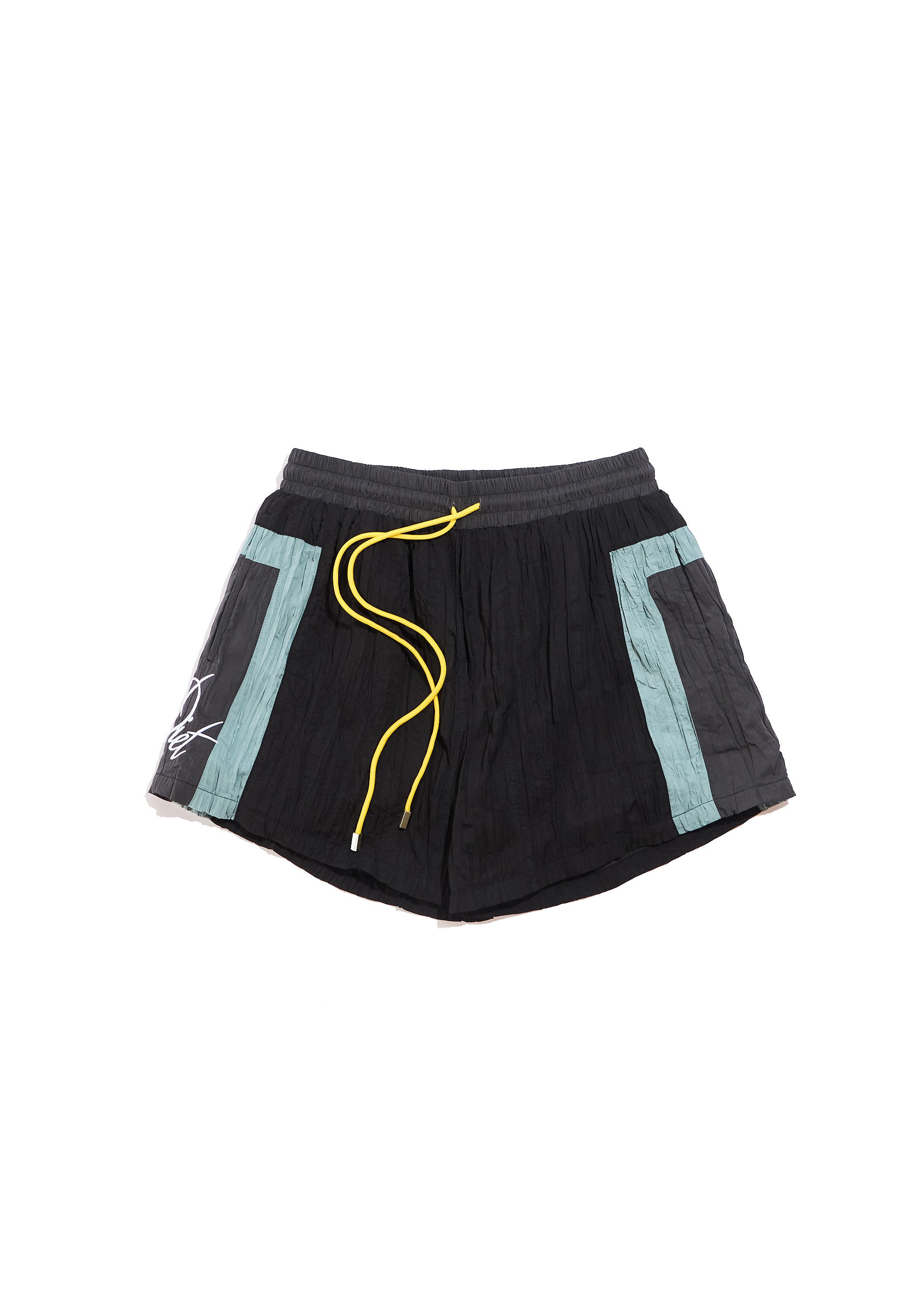 Crinkled Nylon Shorts - Black